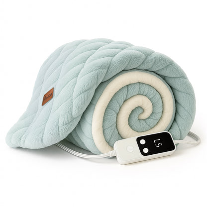 Rihazai 電気毛布 ひざ掛け 電気ブランケット 切タイマー 省エネ シンプル操作 電気敷毛布 電気掛け毛布 敷き 掛け 5段階温度 ポリエステル ふわふわ 丸洗い 170*130cm あったかブランケット PSE認証 ダニ退治 DRMTYGG001