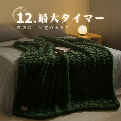 Rihazai 電気毛布 ひざ掛け 電気ブランケット 切タイマー 省エネ シンプル操作 電気敷毛布 電気掛け毛布 敷き 掛け 5段階温度 ポリエステル ふわふわ 丸洗い 170*130cm あったかブランケット PSE認証 ダニ退治 DRMTYGG001